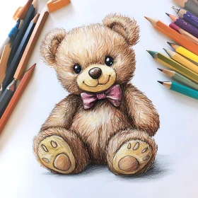 Charming Teddy Bear Illustration