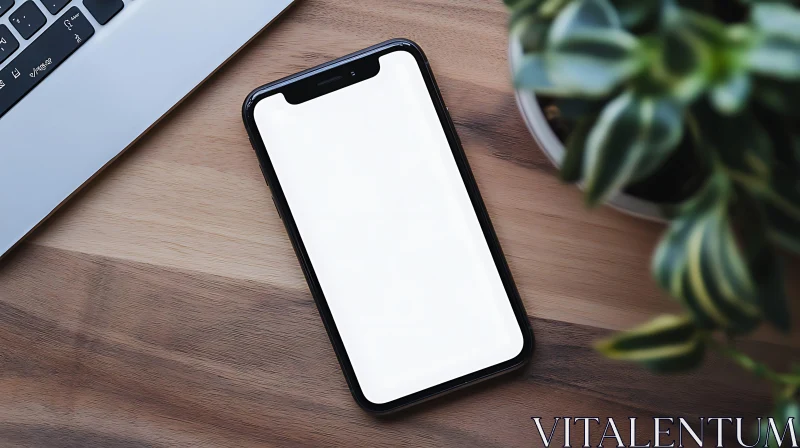 Modern Work Environment with Mobile Device AI Image