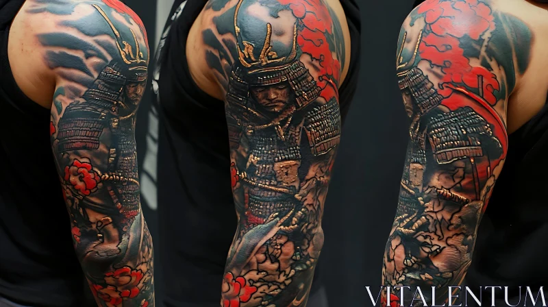 Samurai Sleeve Tattoo Art AI Image