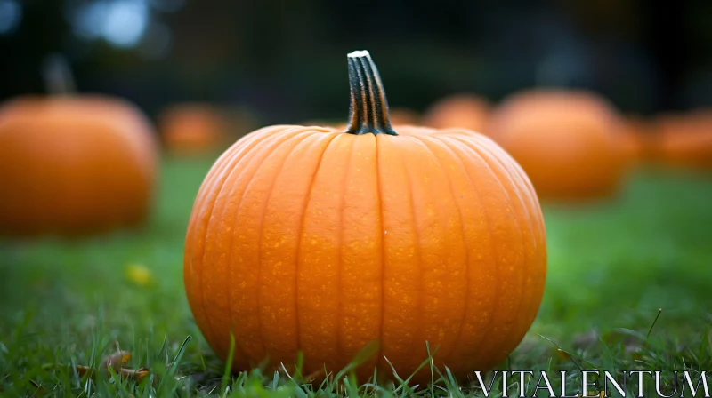 Pumpkins in the Field AI Image