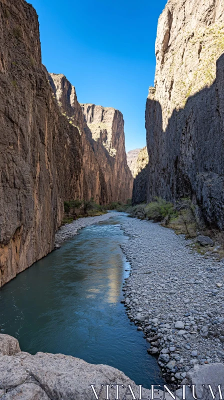 AI ART Majestic Canyon River Landscape