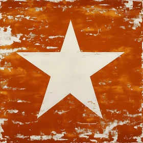 Distressed Star on Orange Canvas