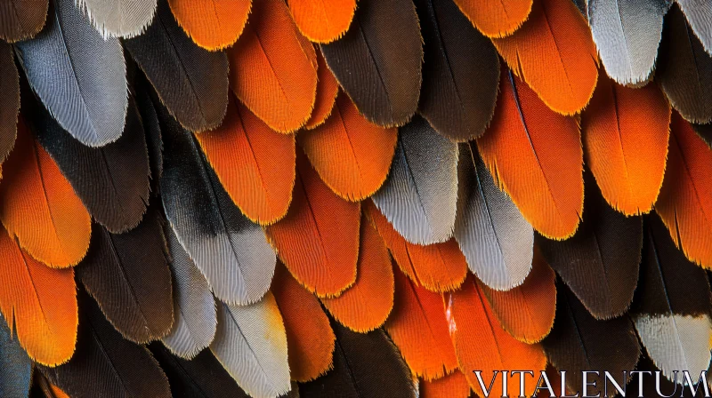 Textured Pattern of Bird Feathers in Vivid Colors AI Image