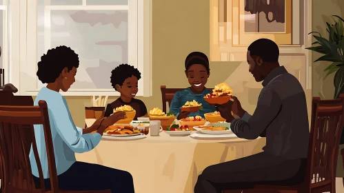 A Family Meal Illustration