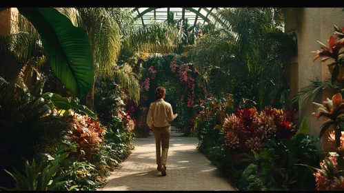 Lush Greenhouse Walkway