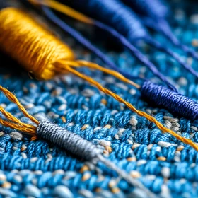 Detailed Yarn and Weaving Close-Up