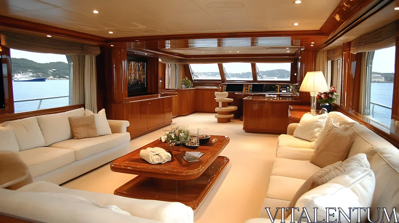 Luxury Yacht Living Space AI Image