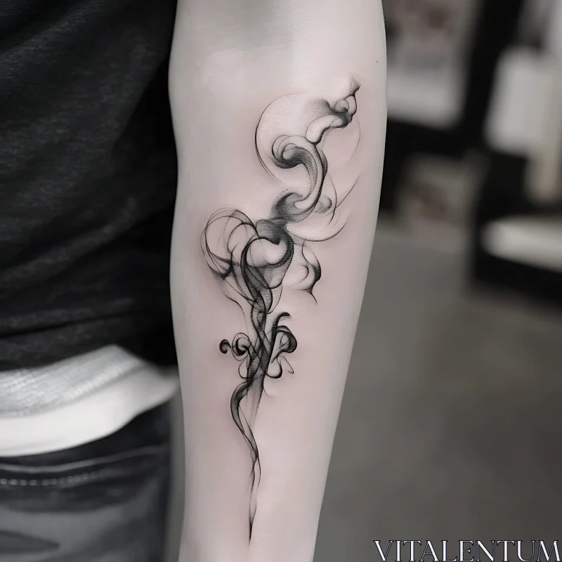 Abstract Flowing Smoke Tattoo AI Image