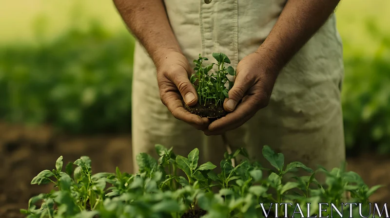 Seedling in Hands: A Symbol of New Life AI Image