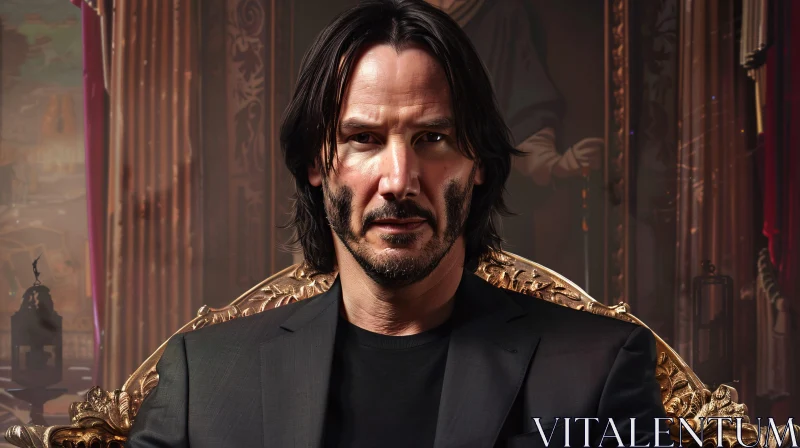 AI ART Keanu Reeves Regal Portrait