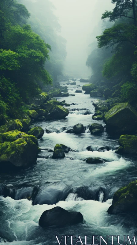 Enchanting River in a Mysterious Jungle | Atmospheric Shots AI Image
