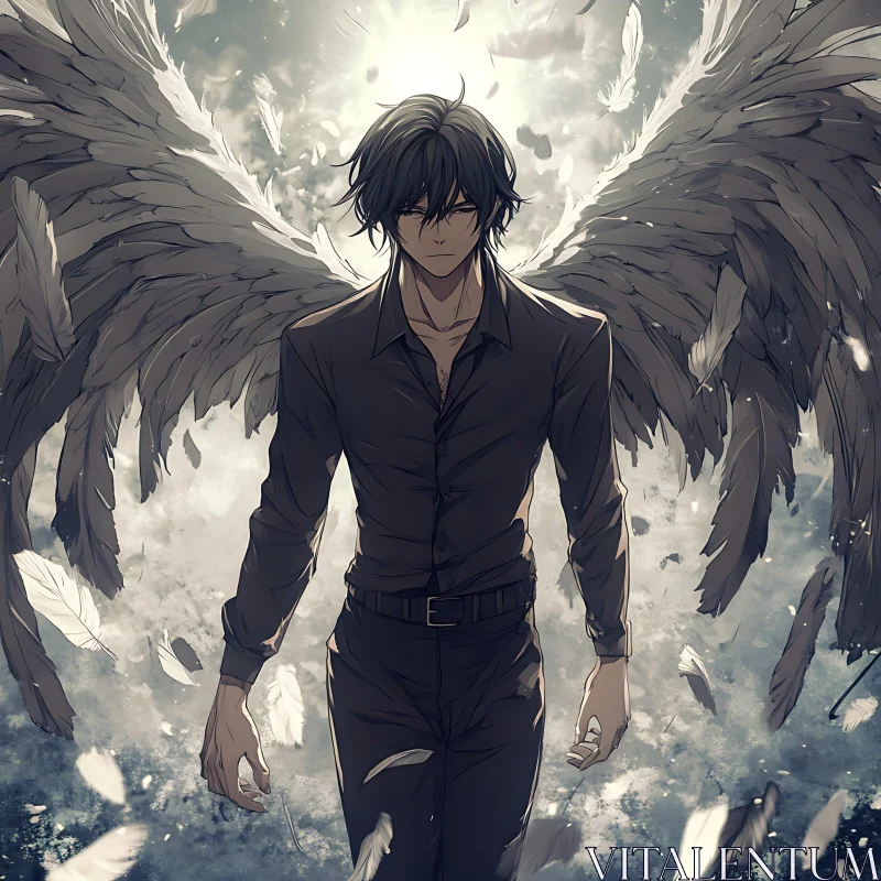 AI ART Winged Character in Anime Art Style