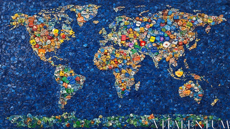 Upcycled Earth Mosaic AI Image