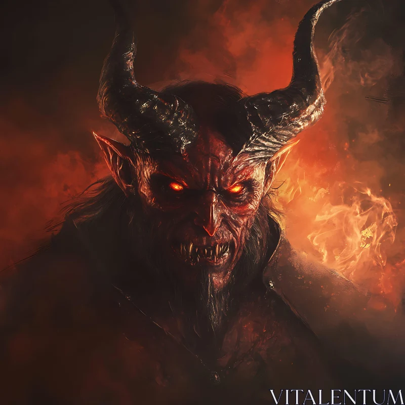 Fiery Demon from the Depths AI Image