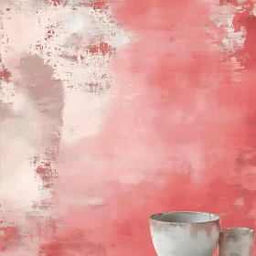 Textured Abstract Art with Soft Pinks