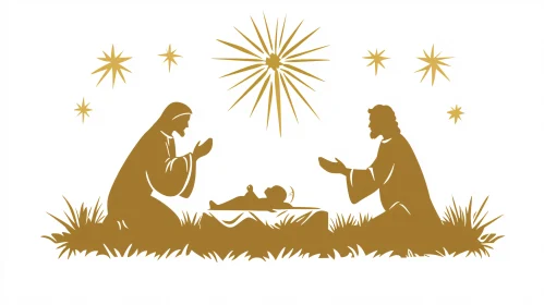 Christmas Nativity Silhouette Illustration