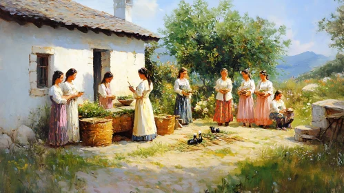 Rural Women Gather Herbs