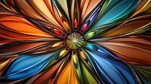 Chromatic Bloom: An Abstract Floral Composition