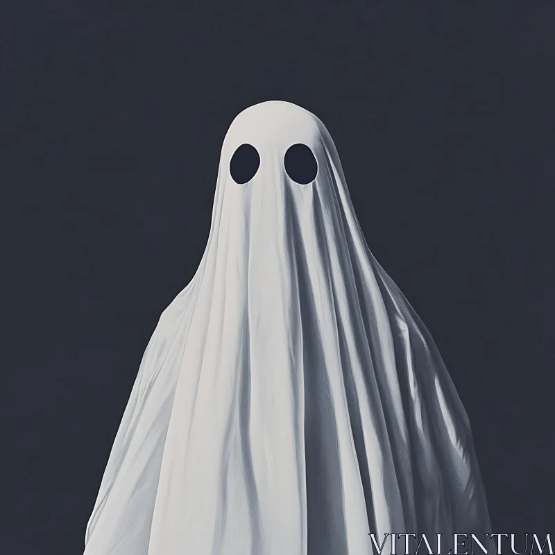 AI ART Simple Sheet Ghost on Dark Background