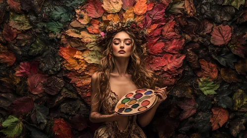 Lady of the Leaves Holding Palette