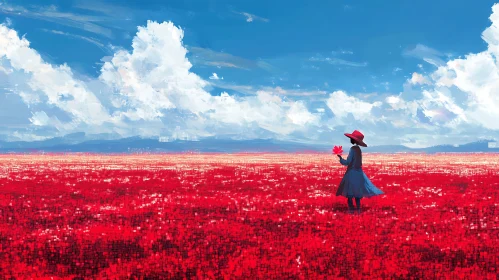 Lady in Red Field