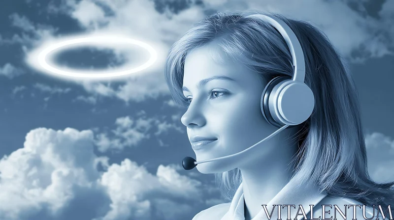 AI ART Halo Headphones: A Portrait of Serenity