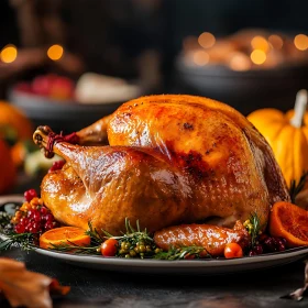 Roasted Turkey with Festive Garnishes