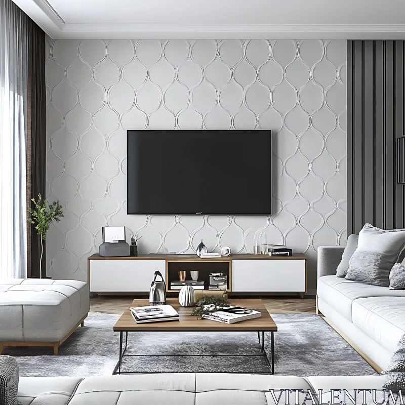 AI ART Modern Home Interior with TV and Sofa