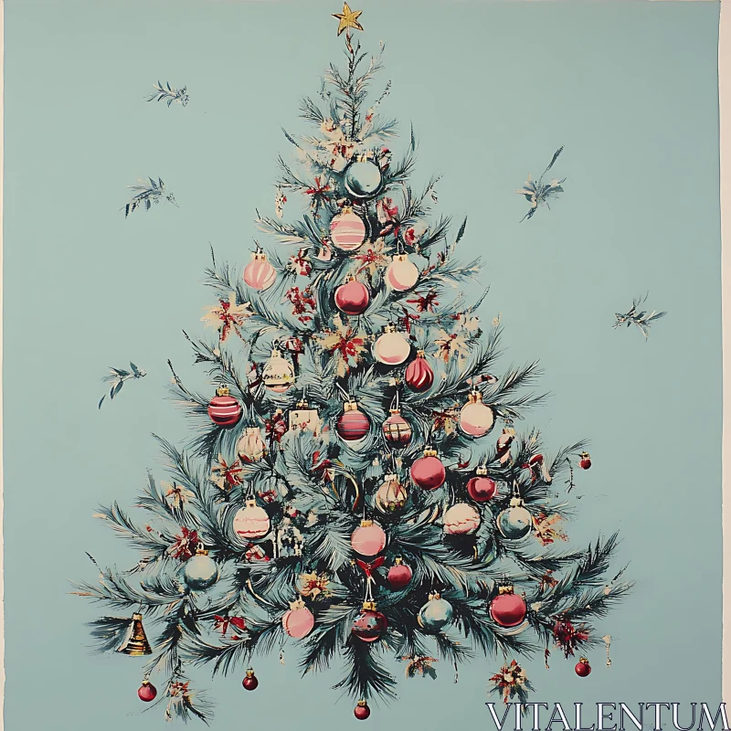 AI ART Ornate Christmas Tree with Star Topper