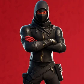 Hooded Ninja with Red Eyes