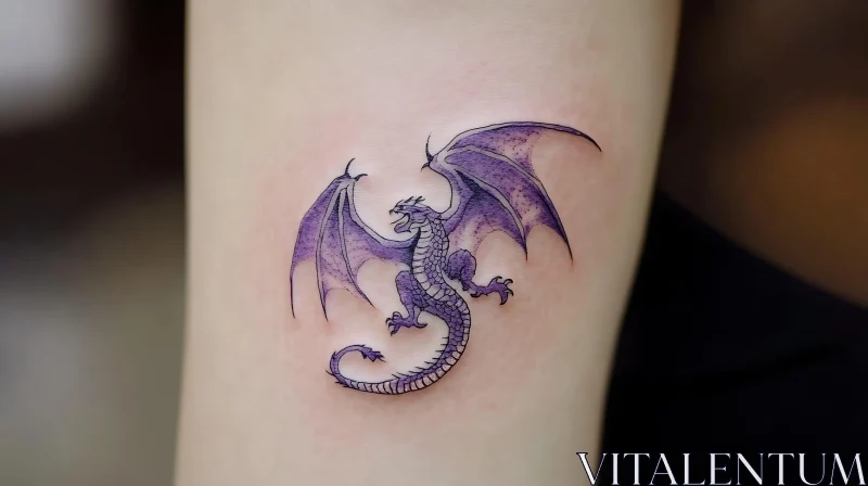 AI ART Intricate Dragon Tattoo in Purple Hues