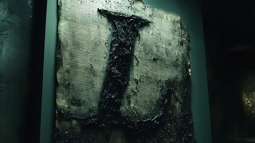 Dark Abstract Letter 'L' on Paper