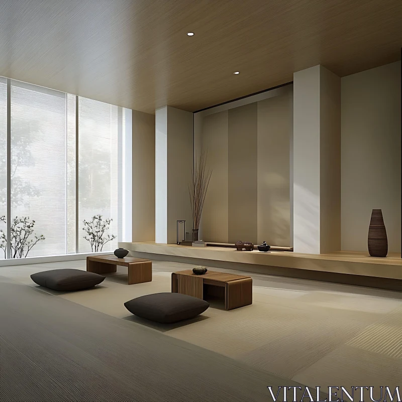 AI ART Minimalist Room with Natural Light