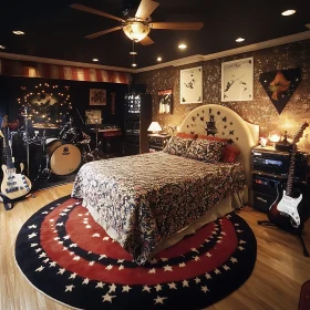 Rock and Roll Themed Bedroom Interior