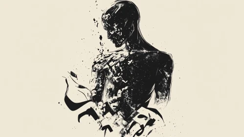 Monochrome Abstract Human Figure