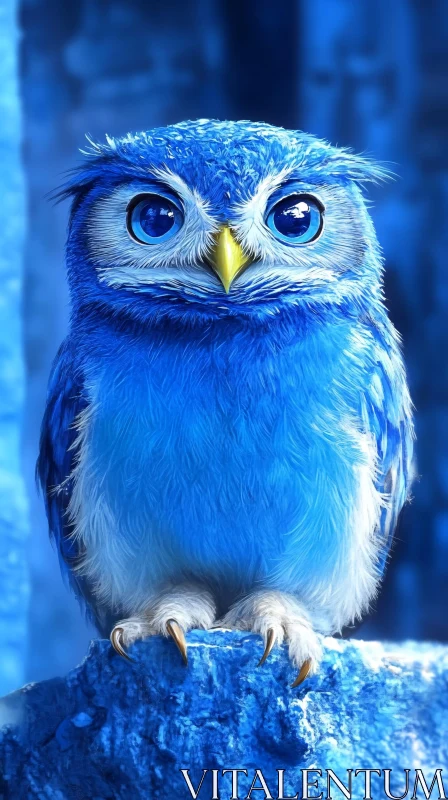 Blue Owl Portrait AI Image