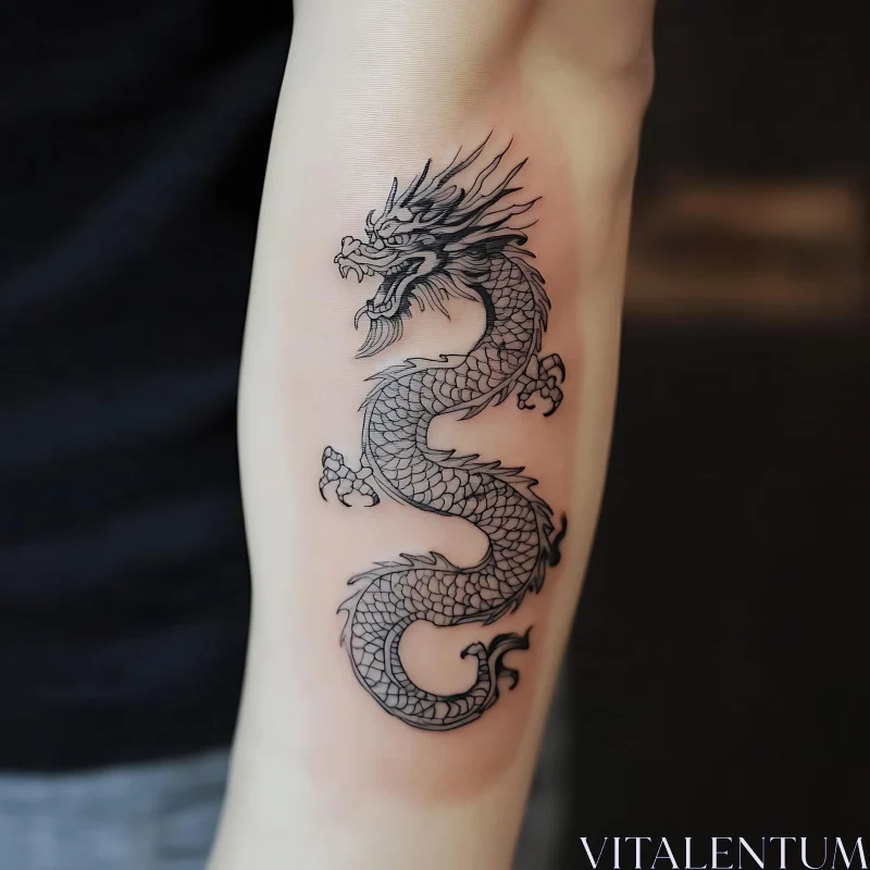 Dragon Tattoo Design on Arm AI Image