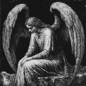 Gothic Style Angel Portrait Art