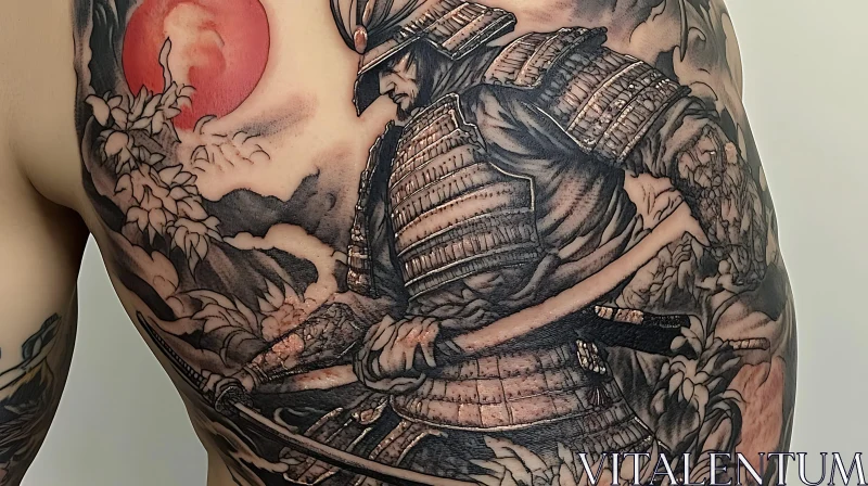 Traditional Japanese Samurai Tattoo AI Image