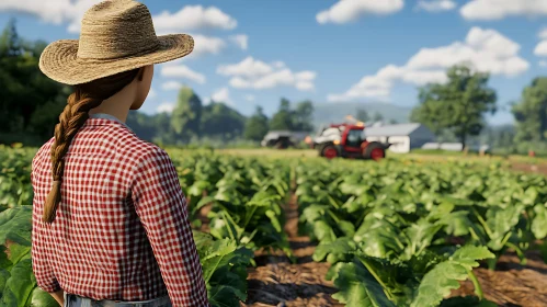 Farm View with Tractor