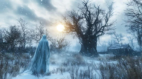 Winter Ghost in Snowy Landscape