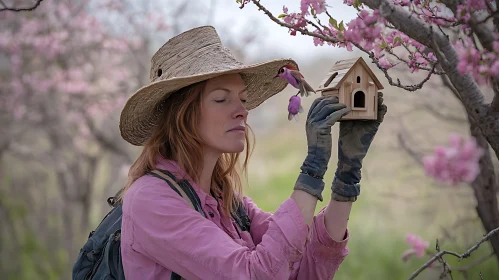 Springtime Birdhouse Installation