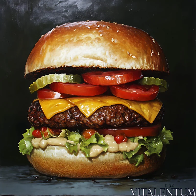 AI ART Gourmet Burger Delight: A Culinary Masterpiece