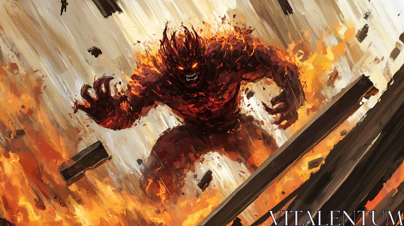 Burning Monster AI Image