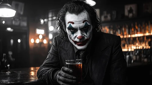 Sad Clown Drinking Beer