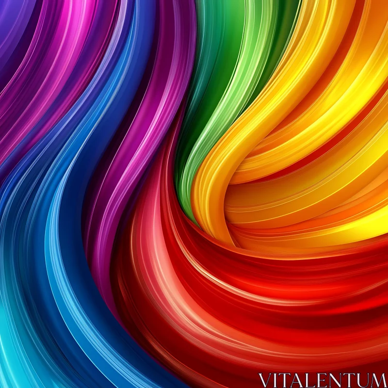 Swirling Color Spectrum Abstract Art AI Image