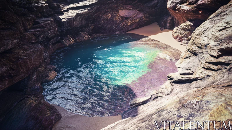 AI ART Tranquil Coastal Natural Pool