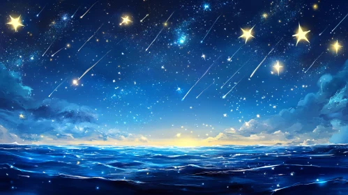 Starry Night Over the Ocean