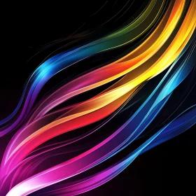 Rainbow Wave Abstract Art