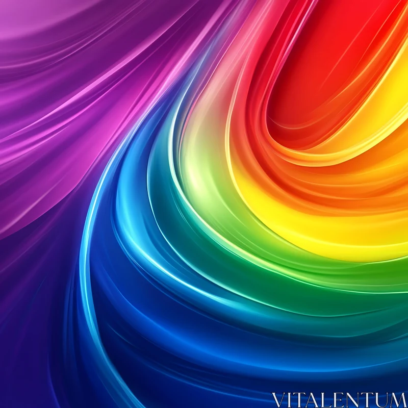 Colorful Abstract Waves Art Design AI Image